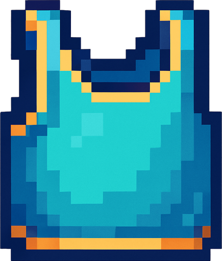peto de pixeles.
In-Game asset.  2d.  High contrast.  No shadows