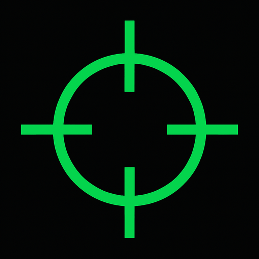 Crosshair.
In-Game asset.  2d.  High contrast.  No shadows