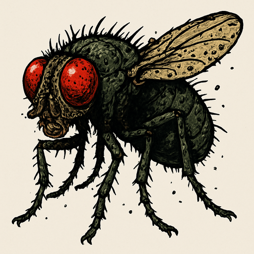 disgusting fly bug, realistic.
In-Game asset.  2d.  High contrast.  No shadows
