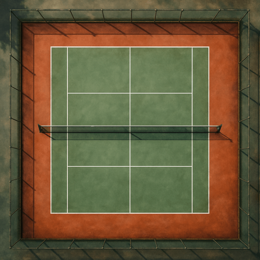 Photorealistic tenniscourt from drone view