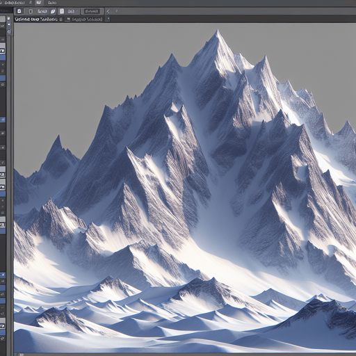 snowy mountains.
Single Game Texture.  In-Game asset.  2d.  Blank background.  High contrast.  No shadows