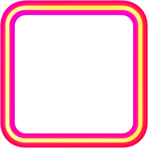 Neon square.
In-Game asset.  2d.  High contrast.  No shadows