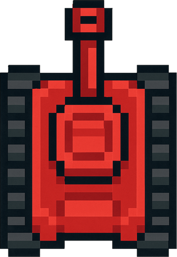 red tank pixel art top down.
In-Game asset.  2d.  High contrast.  No shadows