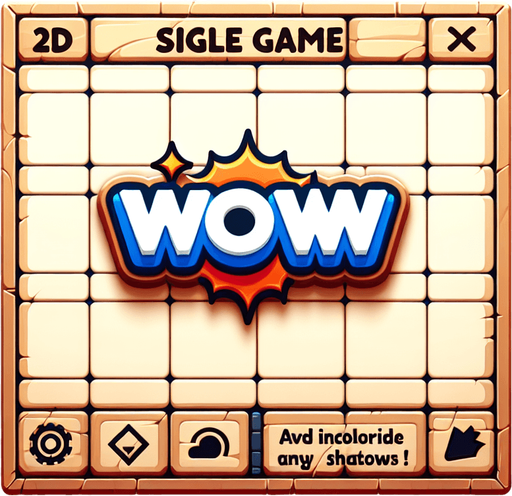 Single Game Texture. In-Game asset. 2d. Blank background. High contrast. No shadows. board panel. WOW text