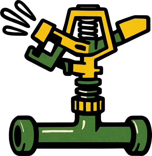 sprinkler.
In-Game asset.  2d.  High contrast.  No shadows