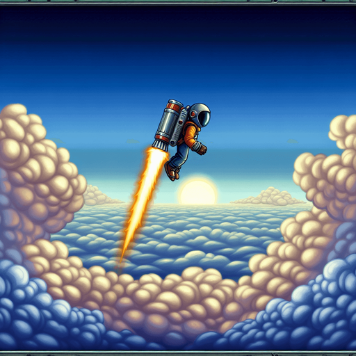 Fly Through Endless JetPack Adventure,Soaring Through the Sky
Single Game Texture.  In-Game asset.  2d.  .  High contrast.