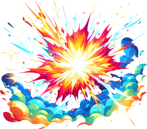 Explosion.
Single Game Texture. In-Game asset. 2d. Blank background. High contrast. No shadows.