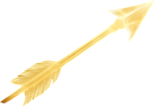 a translucent arrow made of sun light. realistic. medieval arrow.