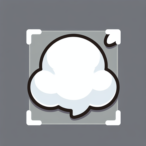 Design a panel for a hyper-casual 2D video game, styled as a clean, white speech bubble. The panel has softly rounded corners and a slight cloud-like shape, with a small, rounded tail pointing downward or to the side. The design is pure and minimal, with no shadows or unnecessary details, ensuring a crisp, modern look. The edges are outlined with a subtle, light-gray stroke to enhance contrast while maintaining a soft and approachable aesthetic. Perfect for displaying text or damage stats in a playful yet functional manner..
Single Game Texture. In-Game asset. 2d. Blank background. High contrast. No shadows.