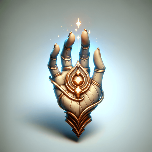 A mystical spirit hand. Warcraft 3 art..
Single Game Texture. In-Game asset. 2d. Blank background. High contrast. No shadows.