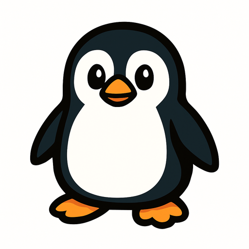 Penguin.
In-Game asset.  2d.  High contrast.  No shadows