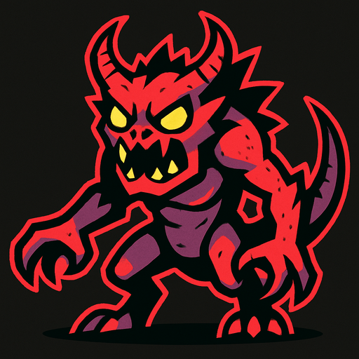 Düşman canavar.
In-Game asset.  2d.  High contrast.  No shadows