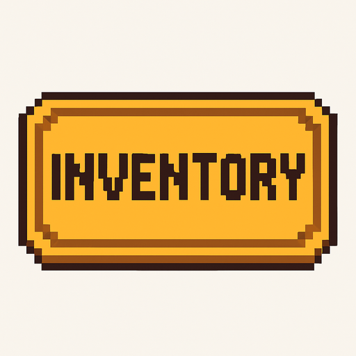 boton de un inventario pixelart.
In-Game asset.  2d.  High contrast.  No shadows