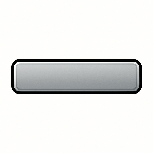 A long rectangular bar with soft grey gradient and a fine outline near the edge..
In-Game asset.  2d.  High contrast.  No shadows