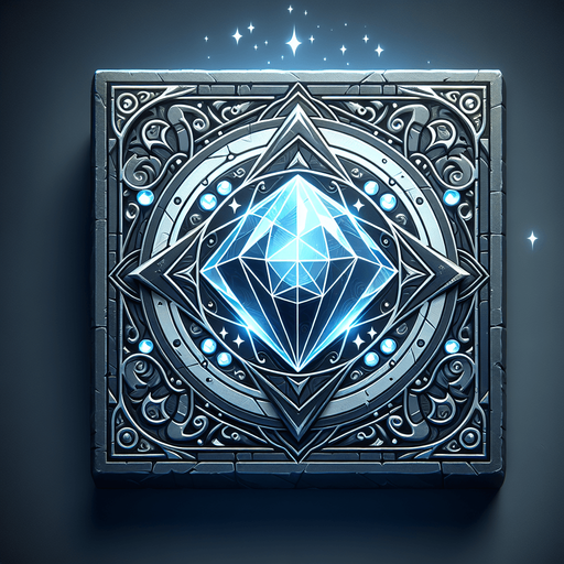 Magic diamond.
Single Game Texture. In-Game asset. 2d. Blank background. High contrast. No shadows.