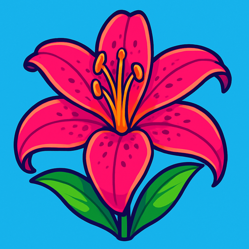 Lily. Front. Make it vibrant..
In-Game asset.  2d.  High contrast.  No shadows