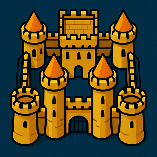 castillo desde arriba.
In-Game asset.  2d.  High contrast.  No shadows