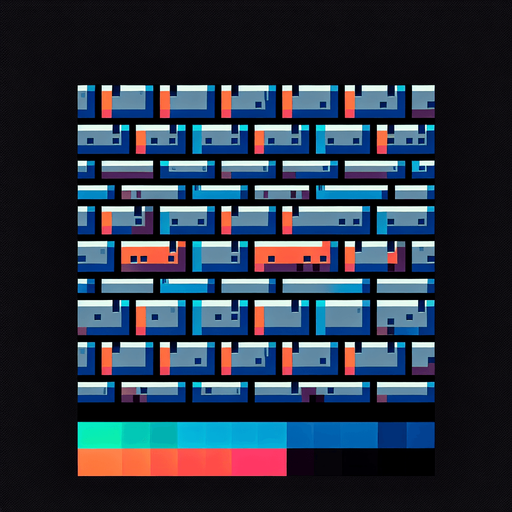 bricks should be like rgb color and without background.
Single Game Texture. In-Game asset. 2d. Blank background. High contrast. No shadows.