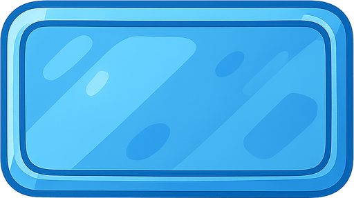 Blue glass block. No background. Transparent background. Blank background. No shadows. 2d. In-Game asset. flat