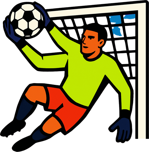 a good goal keeper.
In-Game asset.  2d.  High contrast.  No shadows