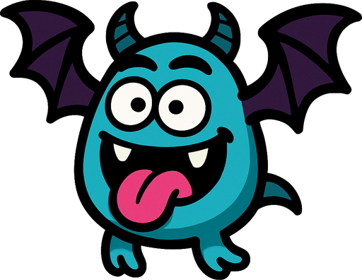 Flying Monster has a silly face.
In-Game asset.  2d.  High contrast.  No shadows