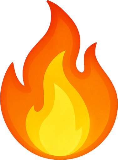 transparent fire simbol.
In-Game asset.  2d.  High contrast.  No shadows