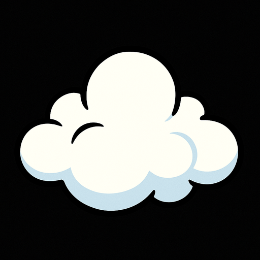 una nube.
In-Game asset.  2d.  High contrast.  No shadows