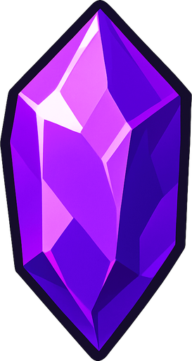 a purple crystal.
In-Game asset.  2d.  High contrast.  No shadows