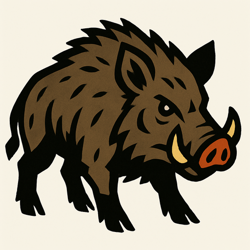 Wild Boar.
In-Game asset.  2d.  High contrast.  No shadows