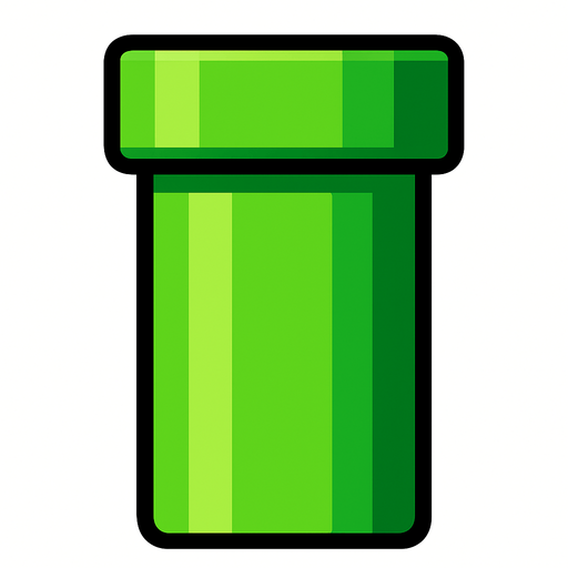 Green pipe.
In-Game asset.  2d.  High contrast.  No shadows