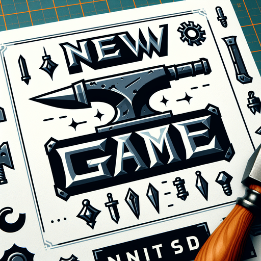 Надпись New Game в кузнечном и фентезийном стиле.
Single Game Texture. In-Game asset. 2d. Blank background. High contrast. No shadows.