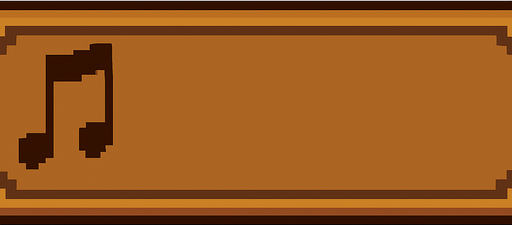 Pixelart empty button, 450x144 pixel, music game. brown theme..
In-Game asset.  2d.  High contrast.  No shadows