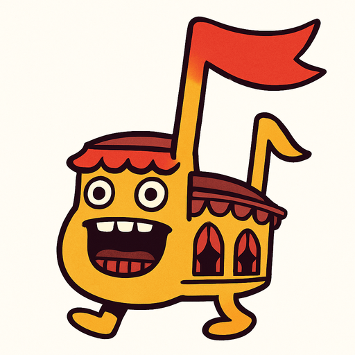 Nota musical de una Sala de Conciertos Viviente.
In-Game asset.  2d.  High contrast.  No shadows