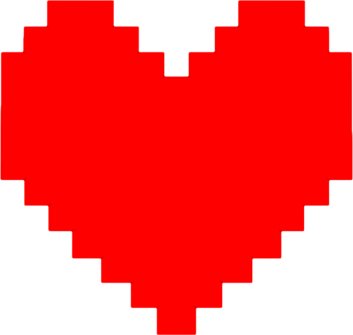 Undertale Heart.
In-Game asset.  2d.  High contrast.  No shadows