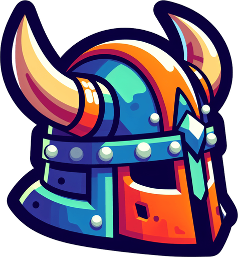 A horned Viking cap. Side profile. Cartoon..
Single Game Texture.  In-Game asset.  2d.  Blank background.  High contrast.  No shadows