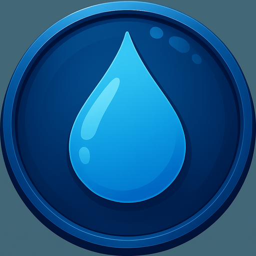 top mavi olsun ortasında da su simgesi olsun