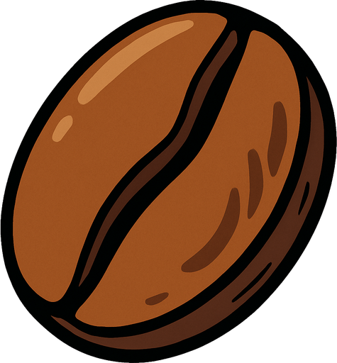 espresso bean.
In-Game asset.  2d.  High contrast.  No shadows