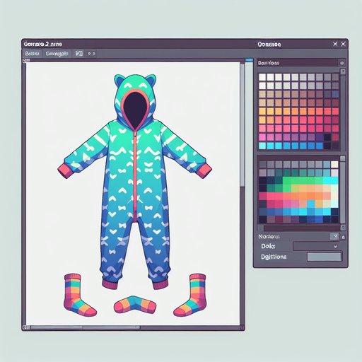 onesie with socks.
Single Game Texture.  In-Game asset.  2d.  Blank background.  High contrast.  No shadows