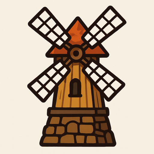 Windmill.
In-Game asset.  2d.  High contrast.  No shadows