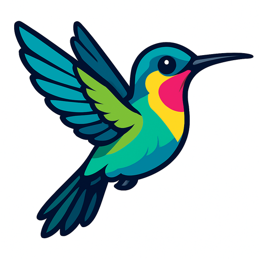Humming bird. DON'T ADD A BACKGROUND PLEASE.
In-Game asset.  2d.  High contrast.  No shadows