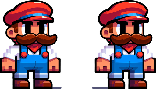mario tasarla.
Single Game Texture.  In-Game asset.  2d.  Blank background.  High contrast.  No shadows