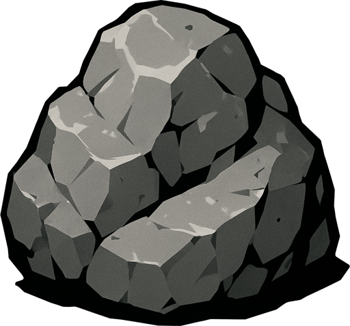 Gray rock.
In-Game asset.  2d.  High contrast.  No shadows