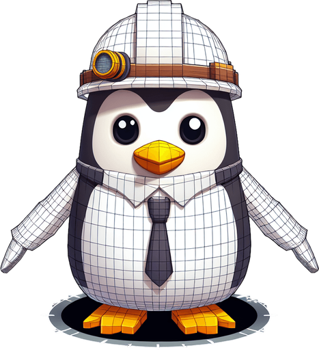 a penguin engineer
Single Game Texture. In-Game asset. 2d. Blank background. High contrast. No shadows.