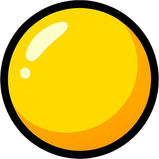 yellowBall.
In-Game asset.  2d.  High contrast.  No shadows