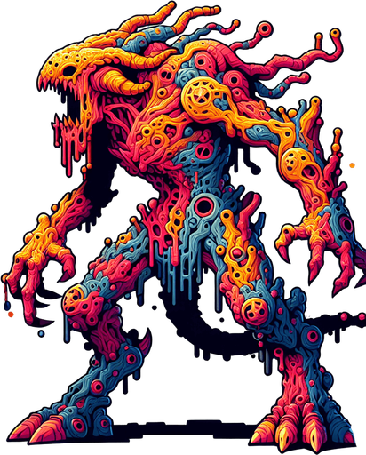 monster.
Single Game Texture.  In-Game asset.  2d.  Blank background.  High contrast.  No shadows