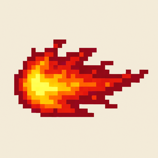 fire left to right pixel.
In-Game asset.  2d.  High contrast.  No shadows