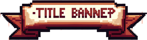 pixel art of an empty title banner.
Single Game Texture. In-Game asset. 2d. Blank background. High contrast. No shadows.