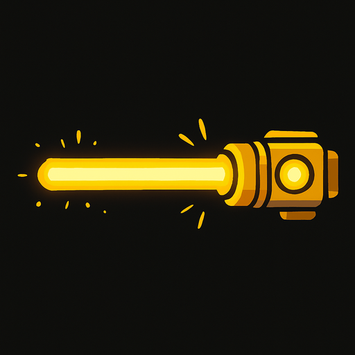 sarı lazer.
In-Game asset.  2d.  High contrast.  No shadows