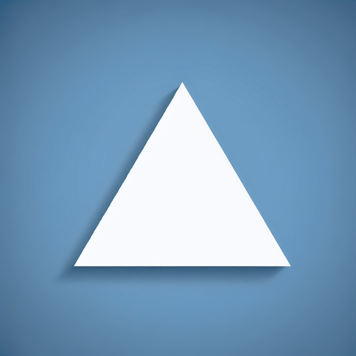 simple 2d white filled triangle shape.