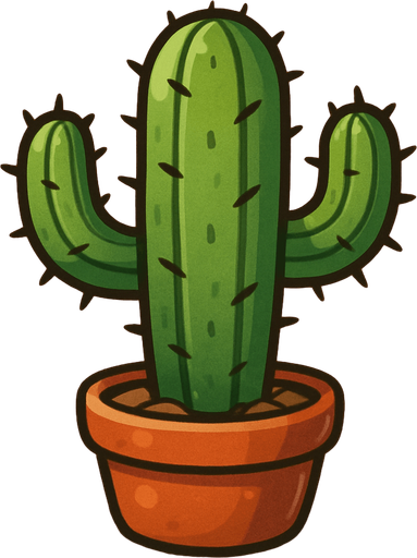Generame un cactus.
In-Game asset.  2d. Estilo cartoon. Cartoon